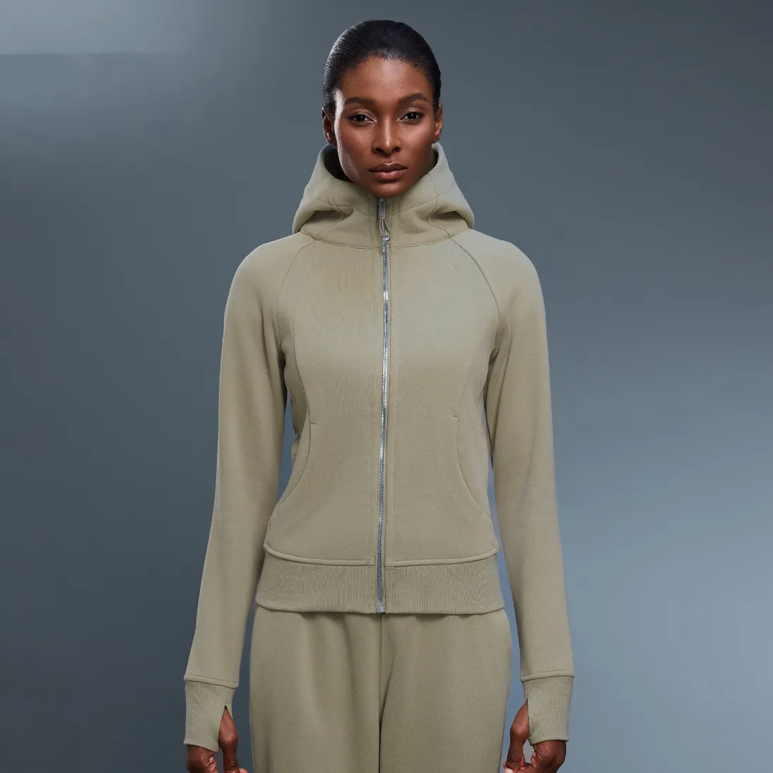 Custom Hooded Sweatshirt​ Women's Fleece-Lined Hooded Yoga Jacket White Label Casual Wear