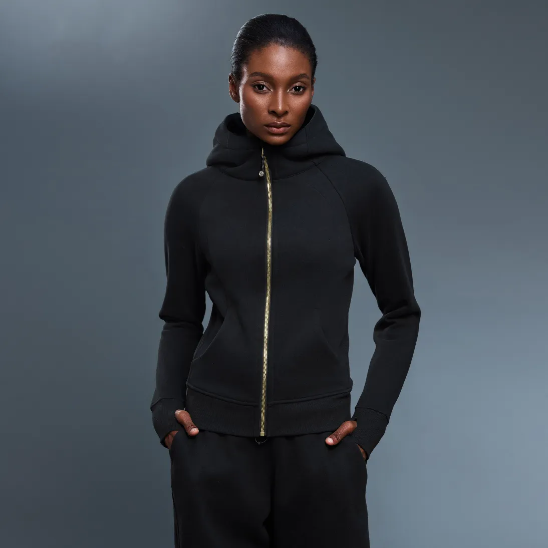 Custom Hooded Sweatshirt​ Women's Fleece-Lined Hooded Yoga Jacket White Label Casual Wear