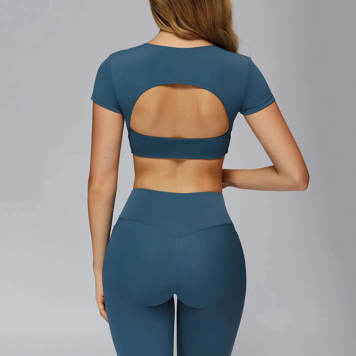 Short Sleeve Yoga Top Workout Cothing Manufacturers Private Label Sports Apparel