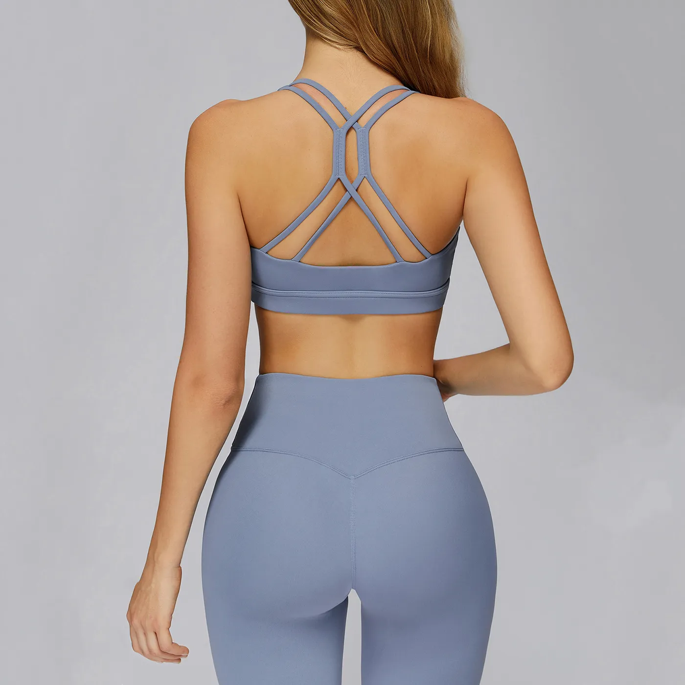 Wholesale Sports Bras Private Label Sportswear Active Wear Manufacturer Cross-Back Padded Sports Bra