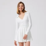 Tennis Skirt Outfits​ Long-Sleeve Golf Dress with Lining Shorts Custom Workout Wear Sports Clothing Suppliers