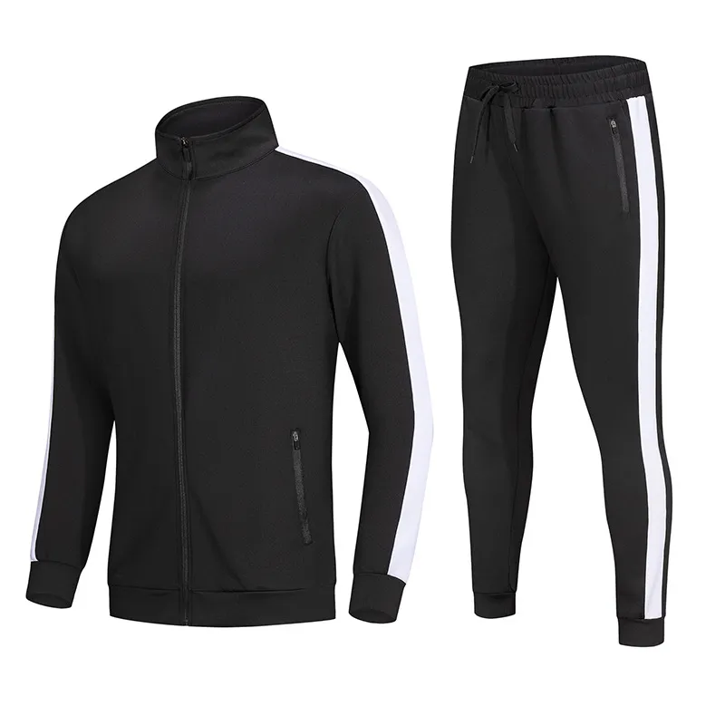 Custom Tracksuit Men's Winter 2-Piece Sports Set Wholesale Sports Jacket with Zipper