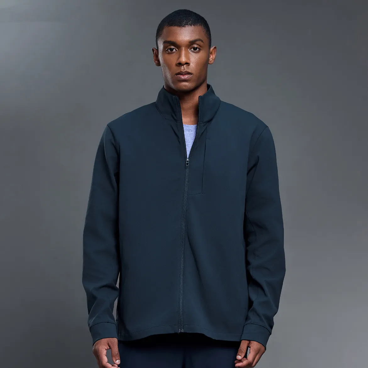 Activewear Private Label Black Sports Jacket Mens China Clothing Factory Lightweight Workout Jacket