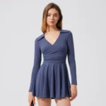 Tennis Skirt Outfits​ Long-Sleeve Golf Dress with Lining Shorts Custom Workout Wear Sports Clothing Suppliers