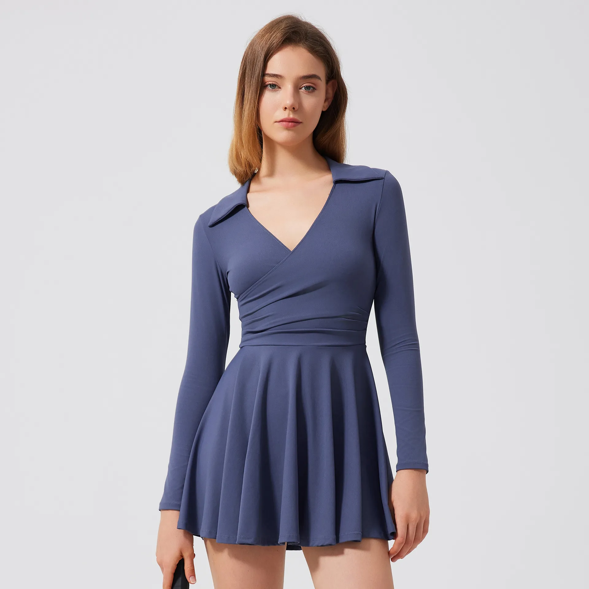 Tennis Skirt Outfits​ Long-Sleeve Golf Dress with Lining Shorts Custom Workout Wear Sports Clothing Suppliers