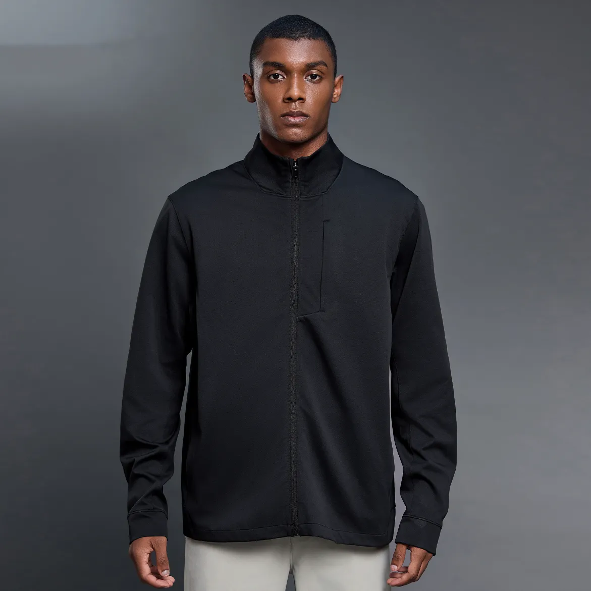 Activewear Private Label Black Sports Jacket Mens China Clothing Factory Lightweight Workout Jacket