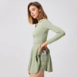 Tennis Skirt Outfits​ Long-Sleeve Golf Dress with Lining Shorts Custom Workout Wear Sports Clothing Suppliers