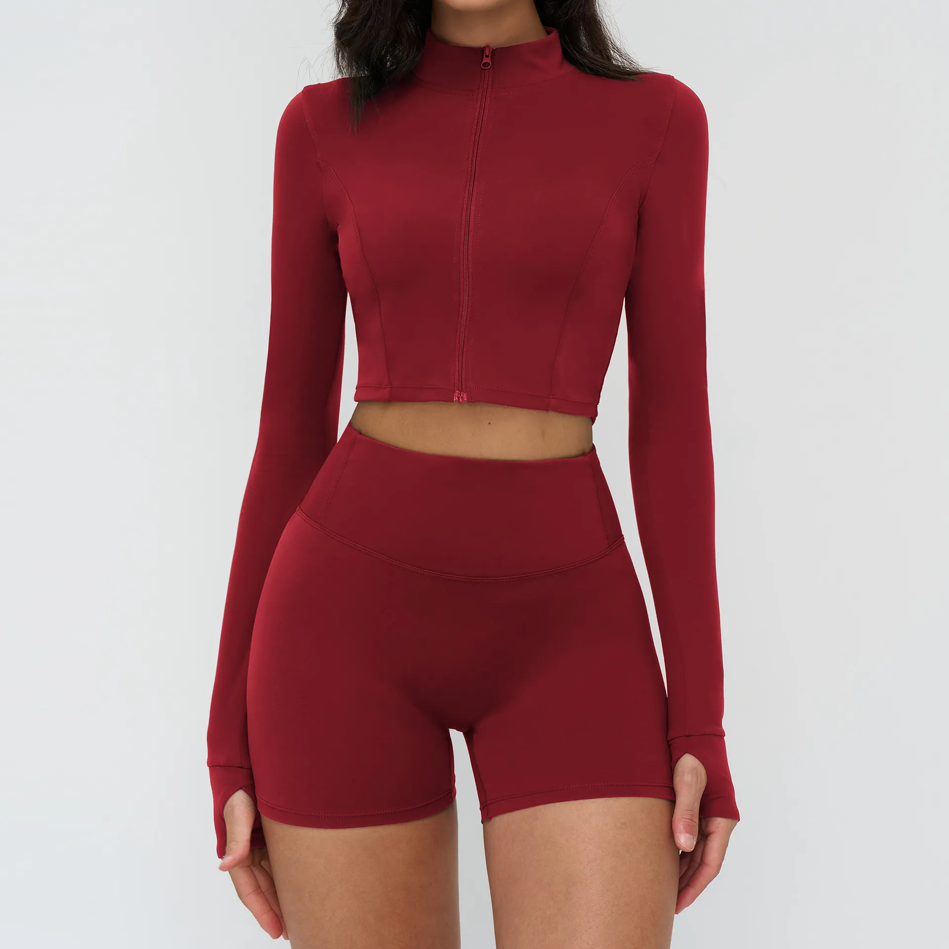 Slim Fit Sports Jacket Workout Cothing Manufacturers Yoga Jacket Womens Exercise Wear Wholesale