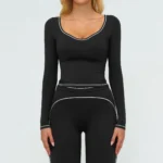 Wholesale Long Sleeve Yoga Tops Yoga Wear Suppliers Women's Yoga Shirts Gym Apparel Manufacturers