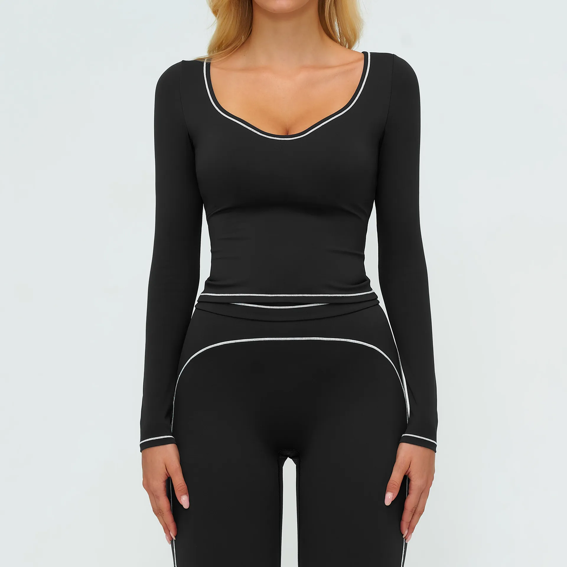 Wholesale Long Sleeve Yoga Tops Yoga Wear Suppliers Women's Yoga Shirts Gym Apparel Manufacturers