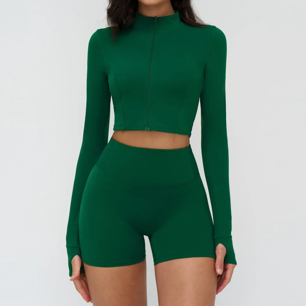 Slim Fit Sports Jacket Workout Cothing Manufacturers Yoga Jacket Womens Exercise Wear Wholesale