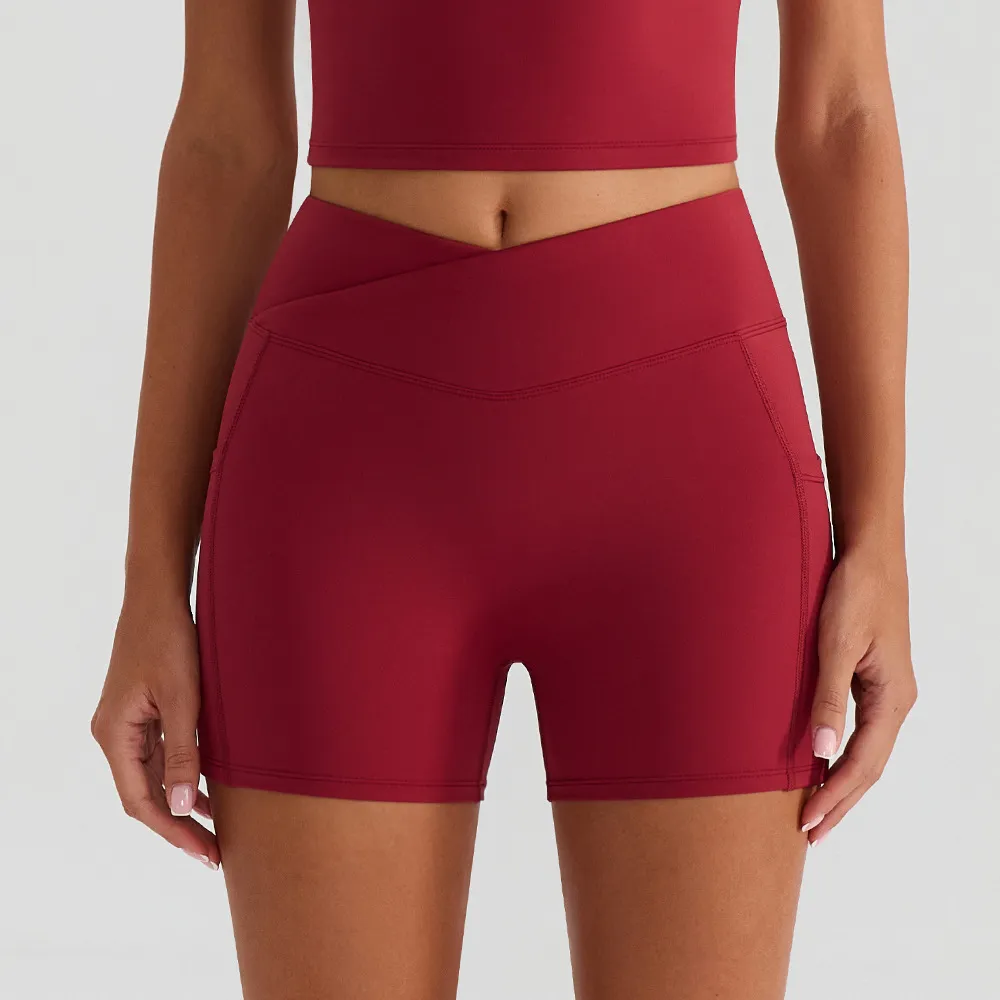 Yoga Shorts With Pockets Custom Sportswear Suppliers Wholesale Gym Apparel Gym Shorts Bulk