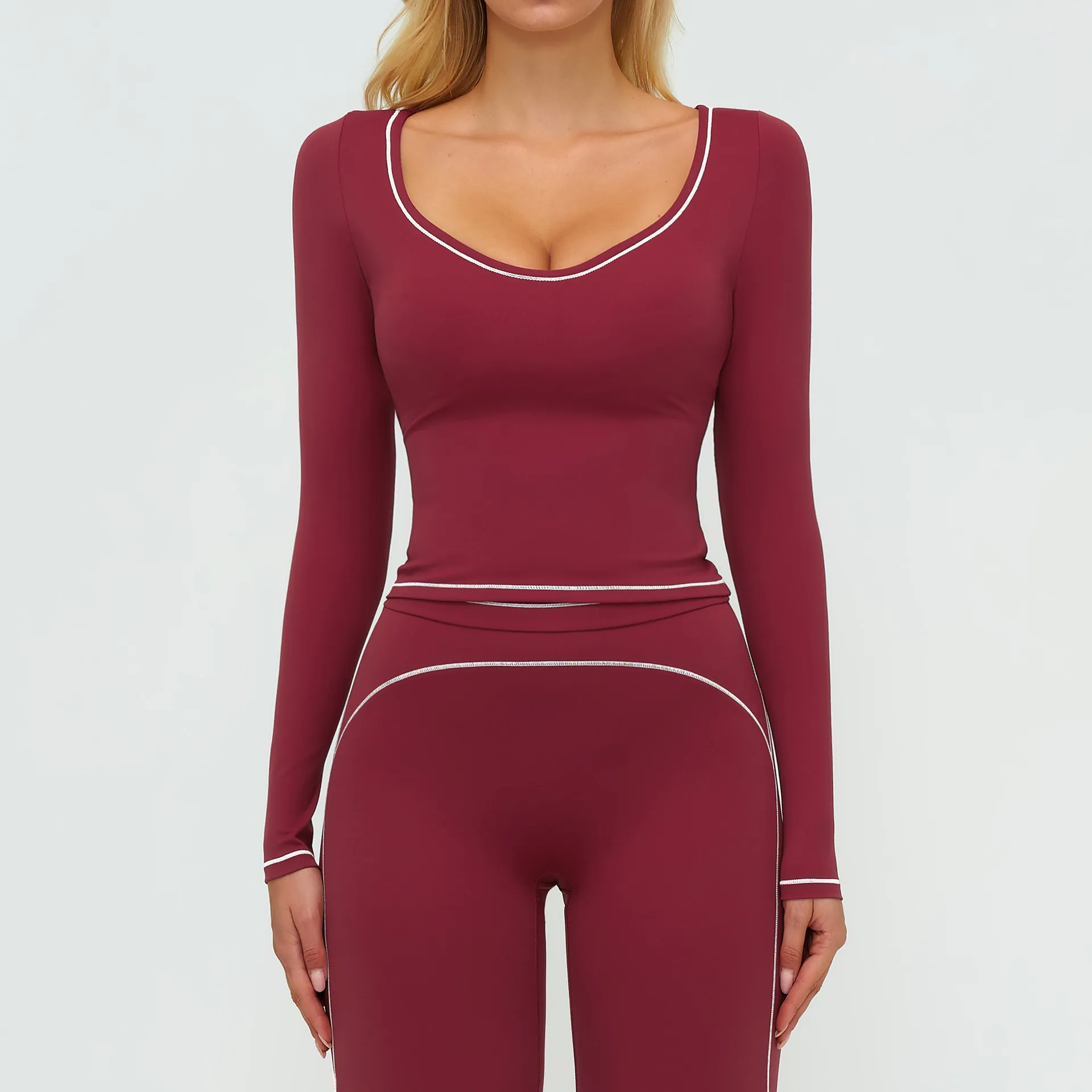 Wholesale Long Sleeve Yoga Tops Yoga Wear Suppliers Women's Yoga Shirts Gym Apparel Manufacturers