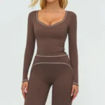 Wholesale Long Sleeve Yoga Tops Yoga Wear Suppliers Women's Yoga Shirts Gym Apparel Manufacturers