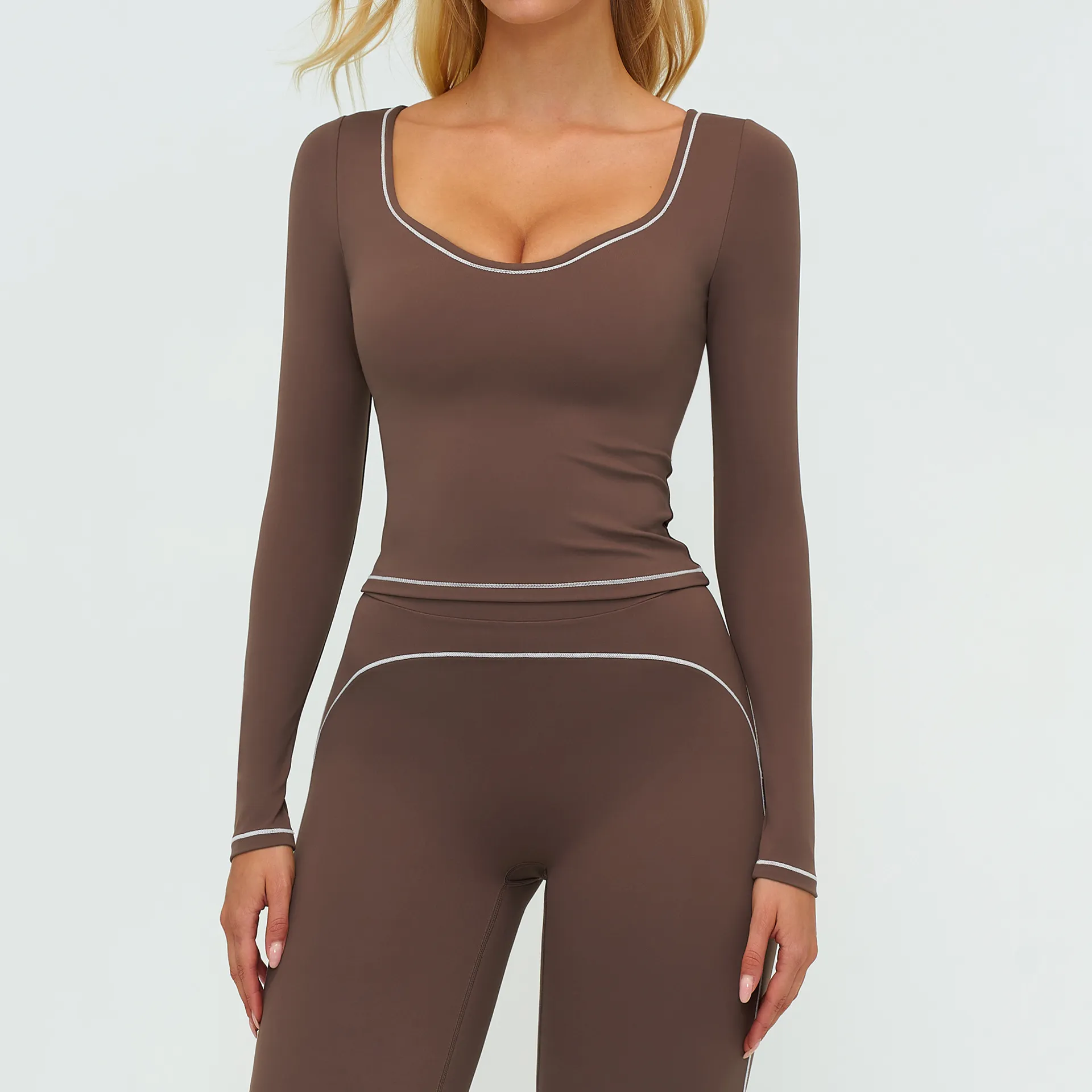 Wholesale Long Sleeve Yoga Tops Yoga Wear Suppliers Women's Yoga Shirts Gym Apparel Manufacturers