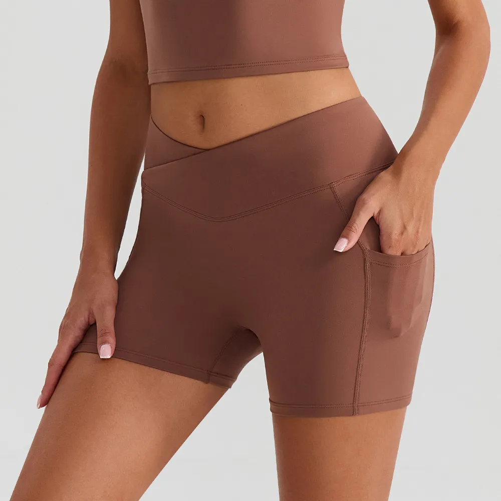 Yoga Shorts With Pockets Custom Sportswear Suppliers Wholesale Gym Apparel Gym Shorts Bulk