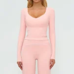 Wholesale Long Sleeve Yoga Tops Yoga Wear Suppliers Women's Yoga Shirts Gym Apparel Manufacturers