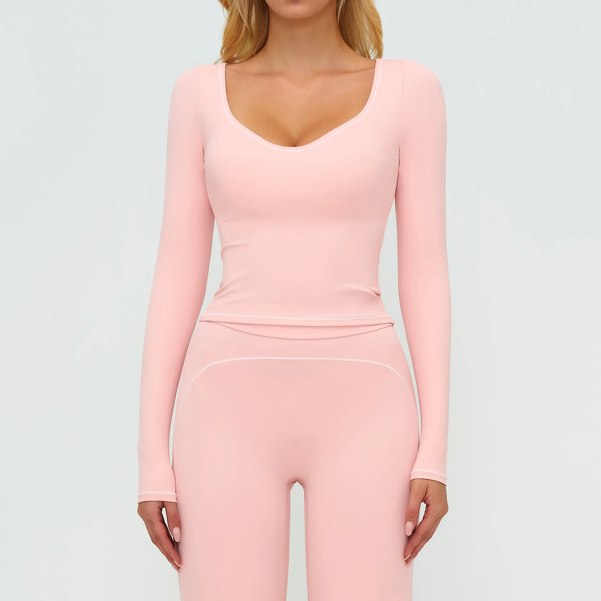 Wholesale Long Sleeve Yoga Tops Yoga Wear Suppliers Women's Yoga Shirts Gym Apparel Manufacturers