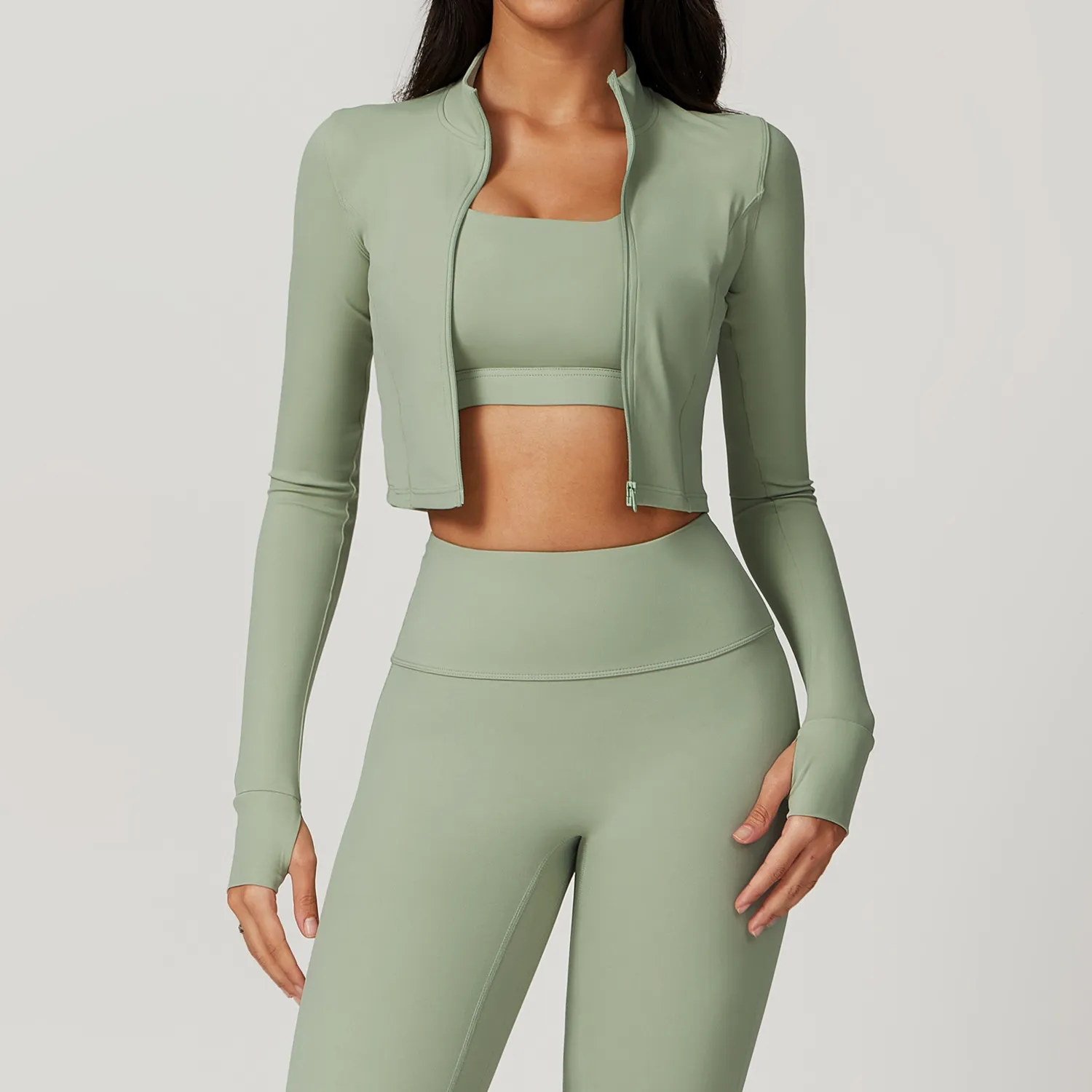 Slim Fit Sports Jacket Workout Cothing Manufacturers Yoga Jacket Womens Exercise Wear Wholesale