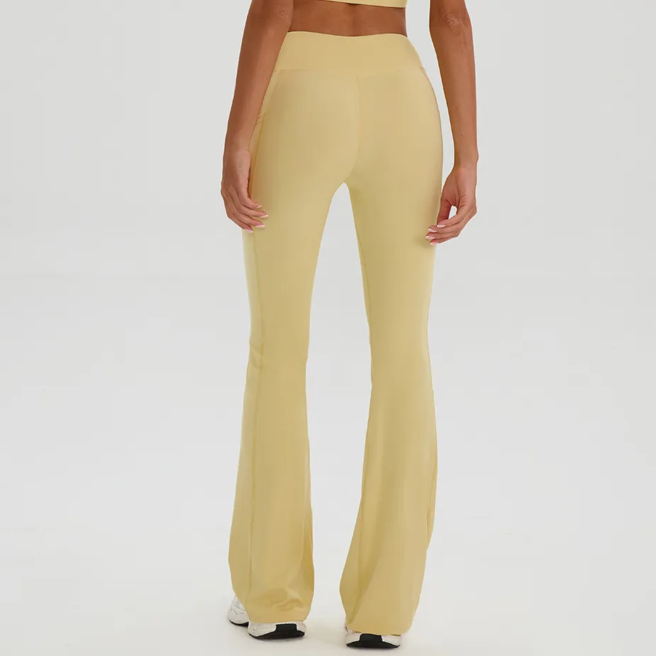 Yoga Pants Suppliers Flared Yoga Pants with Pockets Sportswear From China Personalised Workout Clothes