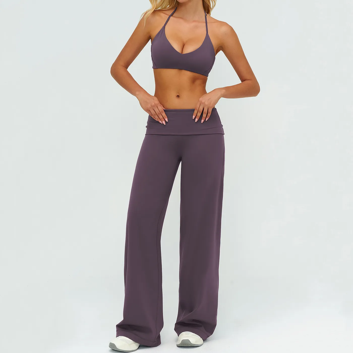 Wholesale High Waist Flared Pants Private Label Yoga Clothing Custom Gym Clothes Yoga Pants Manufacturers