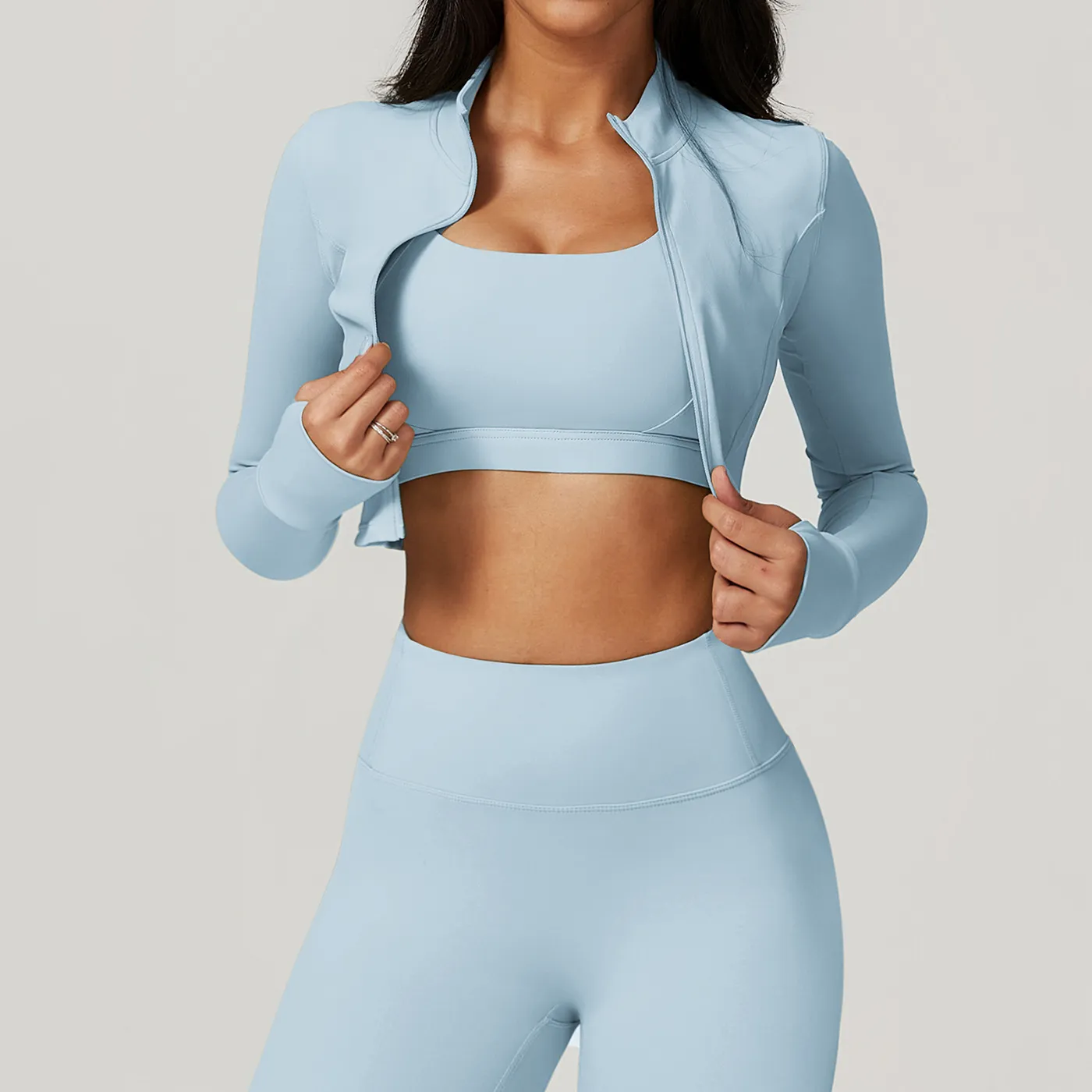 Slim Fit Sports Jacket Workout Cothing Manufacturers Yoga Jacket Womens Exercise Wear Wholesale