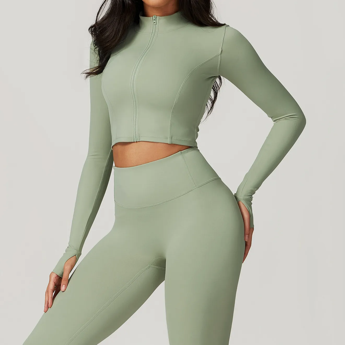 Slim Fit Sports Jacket Workout Cothing Manufacturers Yoga Jacket Womens Exercise Wear Wholesale