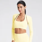 Jia Sportswear Manufacturer Shawl with Long Sleeves White Label Activewear Fitness Jackets Manufacturers