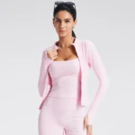 Custom Yoga Jacket Womens Wholesale Slim Fit Jackets Gym Apparel Manufacturer Private Label Sportswear