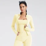 Custom Yoga Jacket Womens Wholesale Slim Fit Jackets Gym Apparel Manufacturer Private Label Sportswear