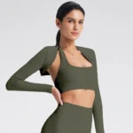 Jia Sportswear Manufacturer Shawl with Long Sleeves White Label Activewear Fitness Jackets Manufacturers