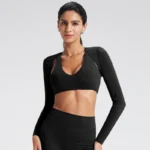 Jia Sportswear Manufacturer Shawl with Long Sleeves White Label Activewear Fitness Jackets Manufacturers