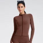 Custom Yoga Jacket Womens Wholesale Slim Fit Jackets Gym Apparel Manufacturer Private Label Sportswear