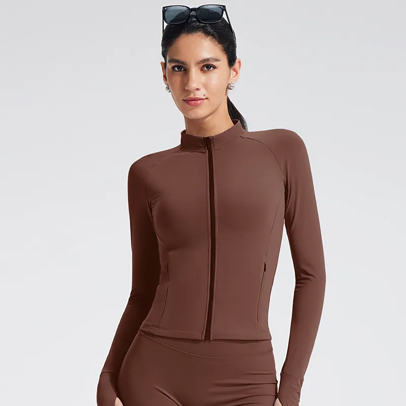 Custom Yoga Jacket Womens Wholesale Slim Fit Jackets Gym Apparel Manufacturer Private Label Sportswear