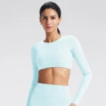 Long Sleeve Yoga Shirts Wholesale Activewear Sets Gym Clothing Distributors Sportswear Wholesaler Slim Fit Suit Tops