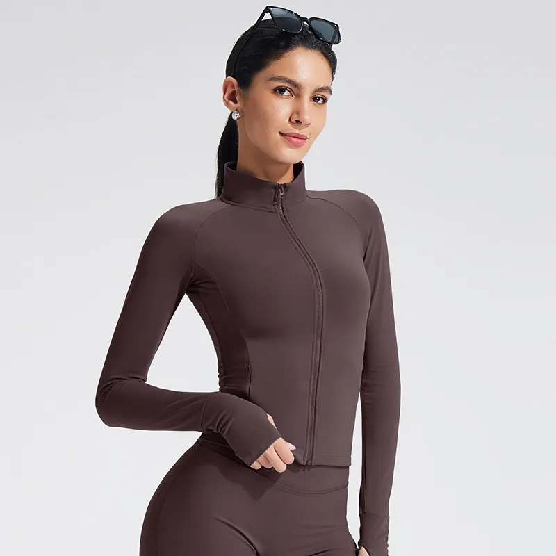 Custom Yoga Jacket Womens Wholesale Slim Fit Jackets Gym Apparel Manufacturer Private Label Sportswear