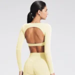 Long Sleeve Yoga Shirts Wholesale Activewear Sets Gym Clothing Distributors Sportswear Wholesaler Slim Fit Suit Tops