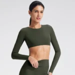 Long Sleeve Yoga Shirts Wholesale Activewear Sets Gym Clothing Distributors Sportswear Wholesaler Slim Fit Suit Tops