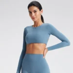 Long Sleeve Yoga Shirts Wholesale Activewear Sets Gym Clothing Distributors Sportswear Wholesaler Slim Fit Suit Tops