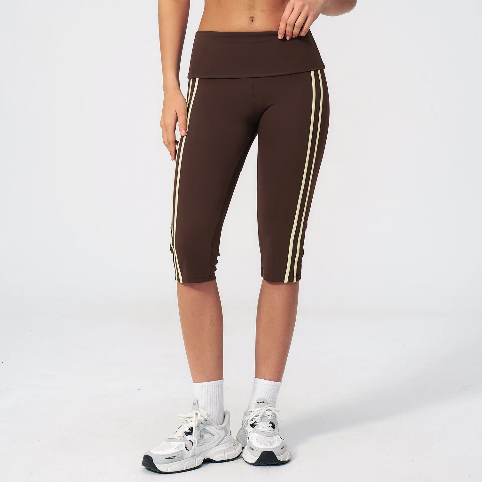 Fold-Over Waist Cropped Yoga Leggings China Clothing Factory Custom Activewear