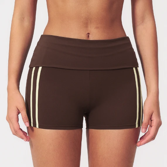 Fold-Over High-Waist Booty-Lift Yoga Shorts Sports Clothing Suppliers Womens Gym Shorts