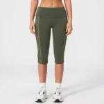 Fold-Over Waist Cropped Yoga Leggings China Clothing Factory Custom Activewear