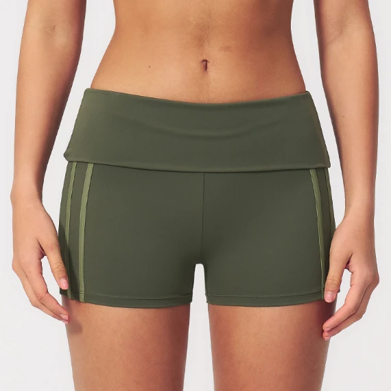 Fold-Over High-Waist Booty-Lift Yoga Shorts Sports Clothing Suppliers Womens Gym Shorts