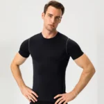 Men's Compression Fit Short Sleeve Training Shirt Sweat Wicking T Shirt Wholesale Mens Activewear