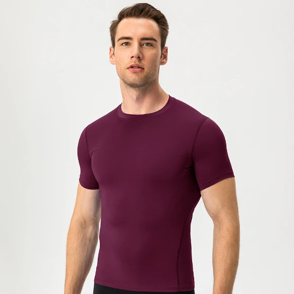 Men's Compression Fit Short Sleeve Training Shirt Sweat Wicking T Shirt Wholesale Mens Activewear