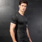 Men's Compression Fit Short Sleeve Training Shirt Sweat Wicking T Shirt Wholesale Mens Activewear