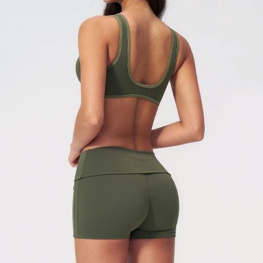 Fold-Over High-Waist Booty-Lift Yoga Shorts Sports Clothing Suppliers Womens Gym Shorts